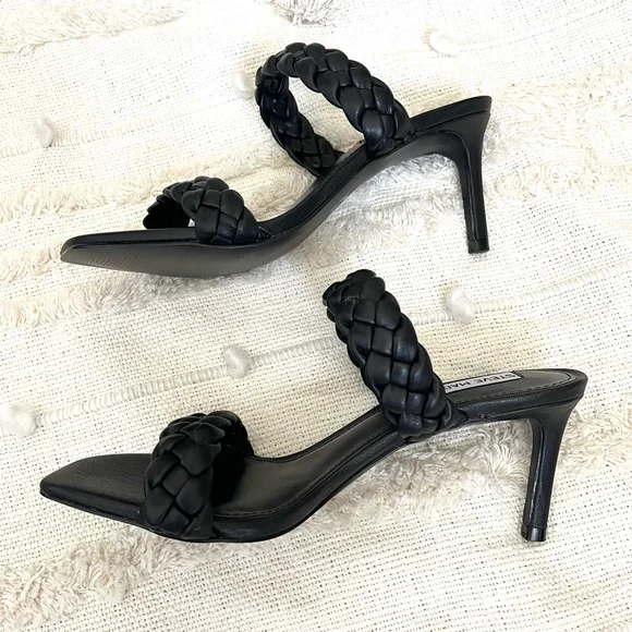NWT Steve Madden Black Prema Braided Sandal heels size 7 - Picture 4 of 5